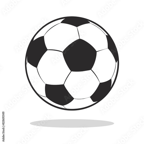 Classic Black and White Soccer Ball Icon Traditional Pentagonal and Hexagonal Pattern Design for Sports Branding and Digital Media