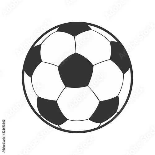 Classic Black and White Soccer Ball Icon Traditional Pentagonal and Hexagonal Pattern Design for Sports Branding and Digital Media