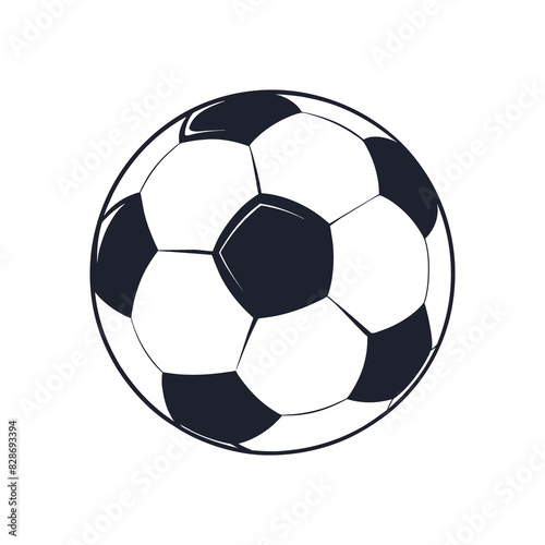 Classic Black and White Soccer Ball Icon Traditional Pentagonal and Hexagonal Pattern Design for Sports Branding and Digital Media