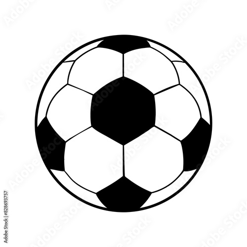 Classic Black and White Soccer Ball Icon Traditional Pentagonal and Hexagonal Pattern Design for Sports Branding and Digital Media