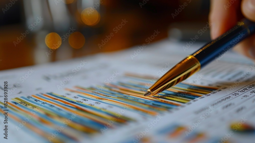 Fototapeta premium Investment Portfolio Analysis: Capture detailed reports, graphs, and charts.
