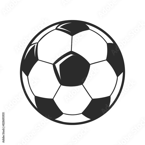 Classic Black and White Soccer Ball Icon Traditional Pentagonal and Hexagonal Pattern Design for Sports Branding and Digital Media