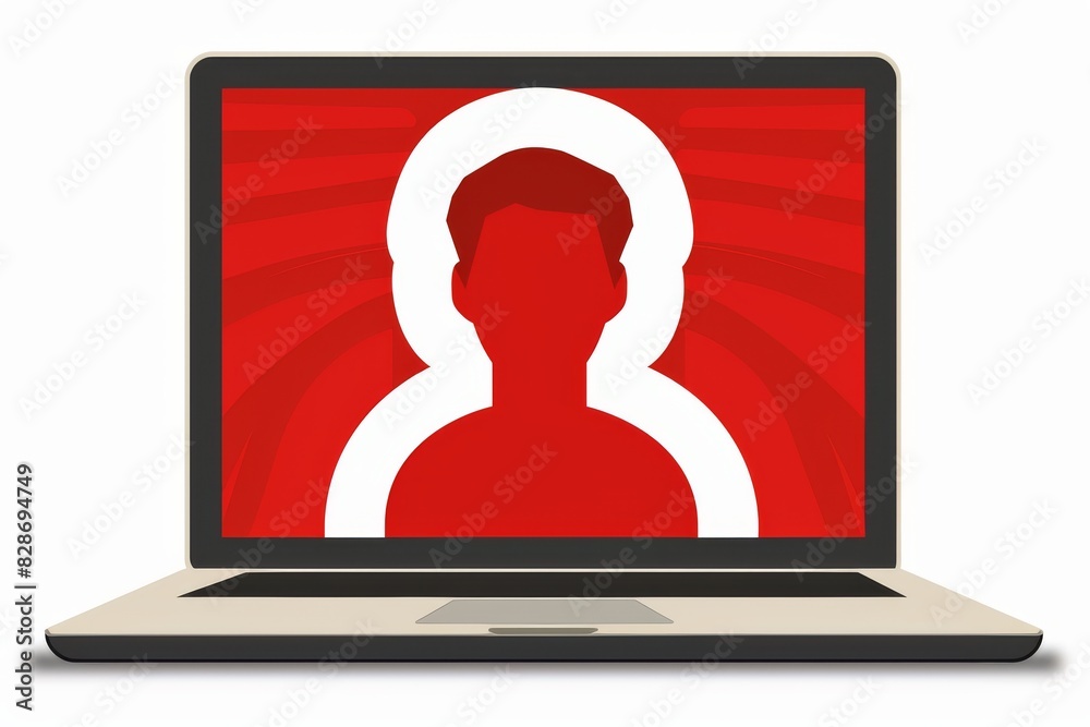 High security digital profile on a laptop screen, illustrating cybersecurity measures in protecting personal information High security digital profile on a laptop screen, illustrating cybersecurity measures in protecting personal information