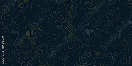 Abstract wavy topographic map. Abstract wavy and curved lines background. Abstract geometric topographic contour map background. © Rony