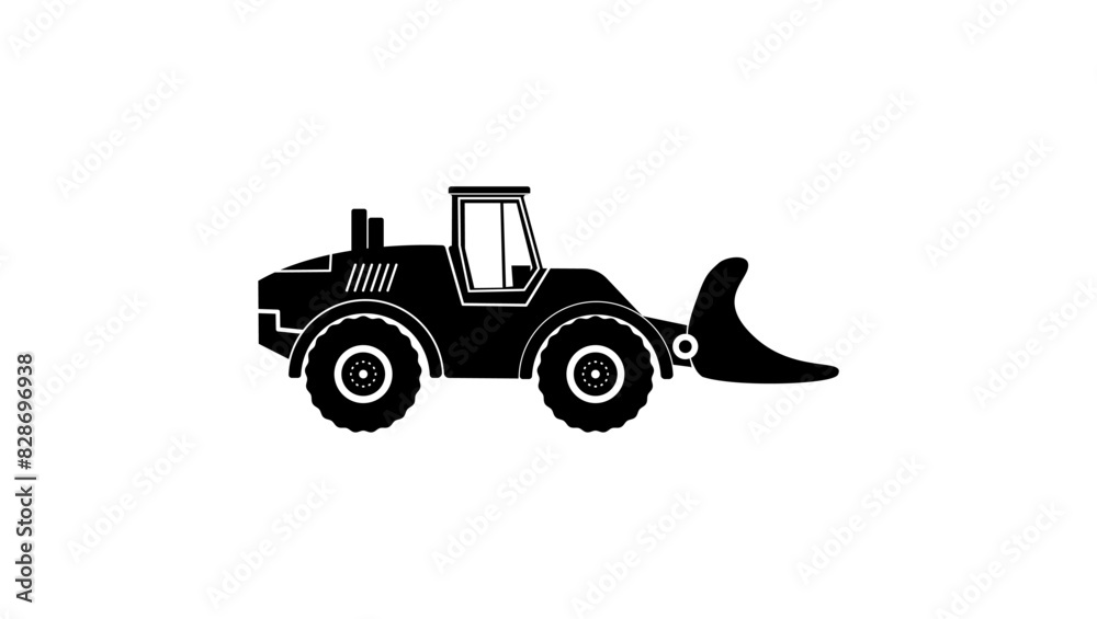 Front Loader, black isolated silhouette