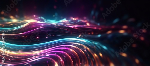 Flowing Energy Wave Background. Made with Generative AI Technology