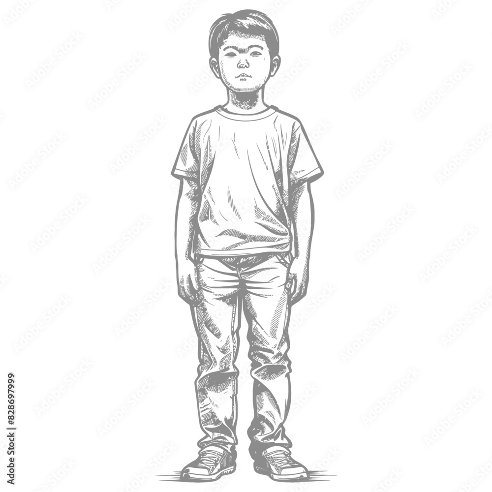 asian boy body with engraving style asian boy body with engraving style