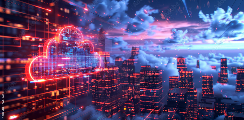 cloud technology concept with abstract digital background cloud technology concept with abstract digital background