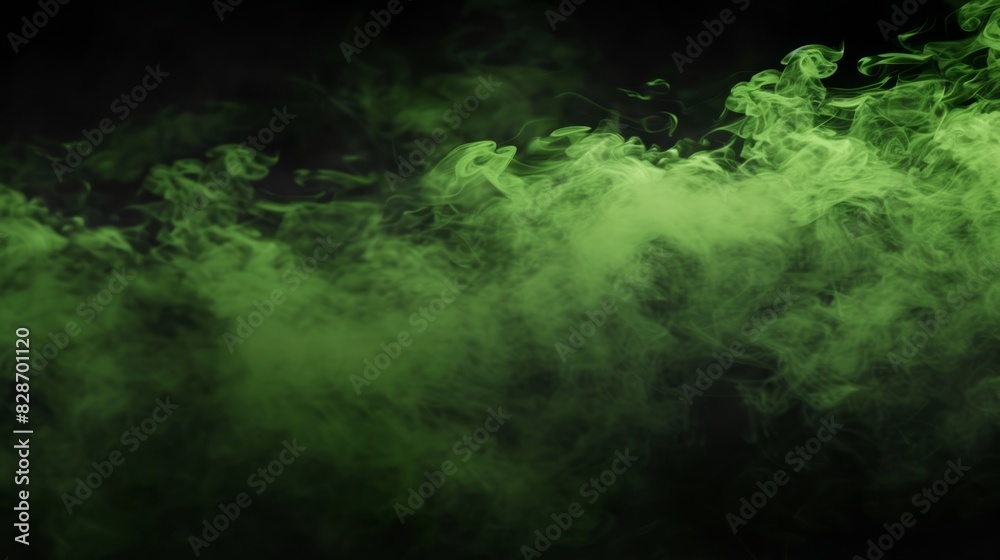 Ethereal green smoke a captivating display of fluid motion and grace