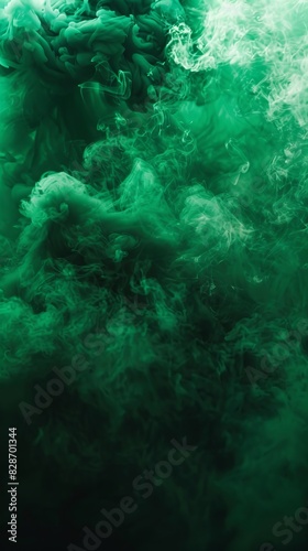 Enigmatic green smoke a mesmerizing study of fluidity and motion