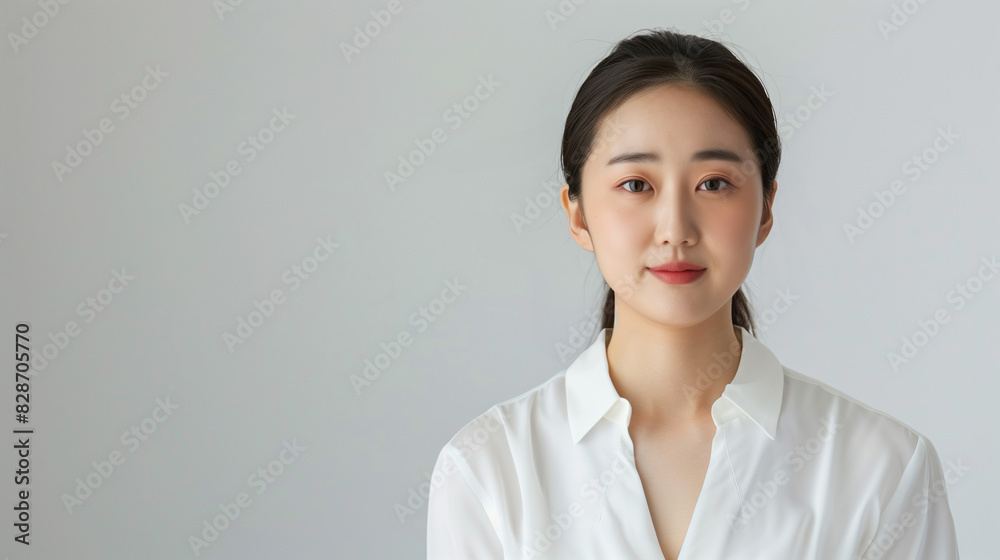 Engaged Chinese Businesswoman in White Shirt Engaged Chinese Businesswoman in White Shirt