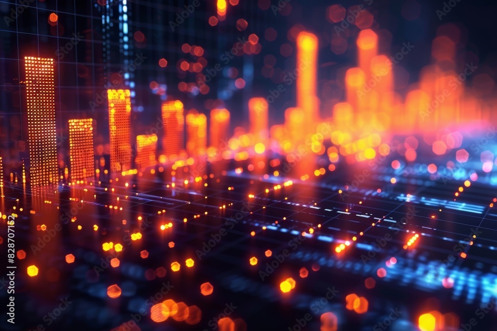 Fototapeta premium Graph, economy, Innovation, digital backdrop