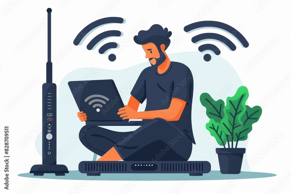 Wireless laptop on a desk, highlighting the essential role of personal ...