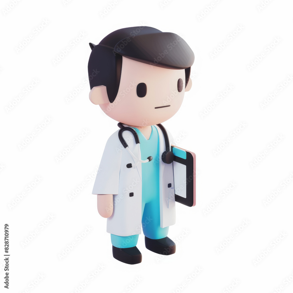 doctor icon in 3D style on a white background doctor icon in 3D style on a white background