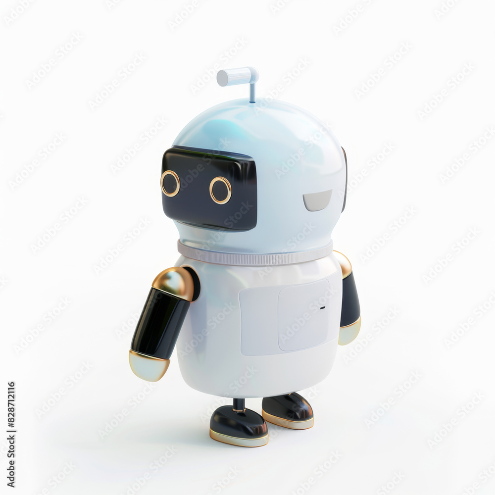 robot icon in 3D style on a white background robot icon in 3D style on a white background