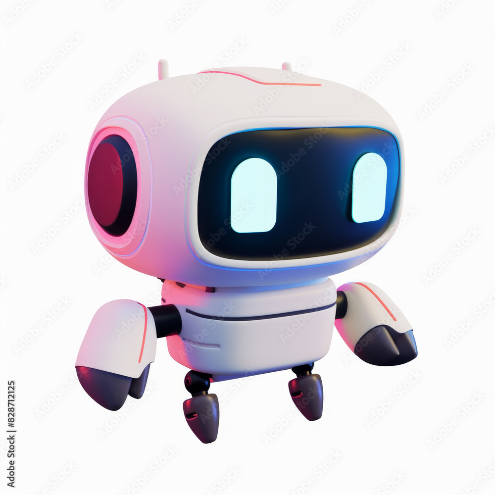 robot icon in 3D style on a white background robot icon in 3D style on a white background