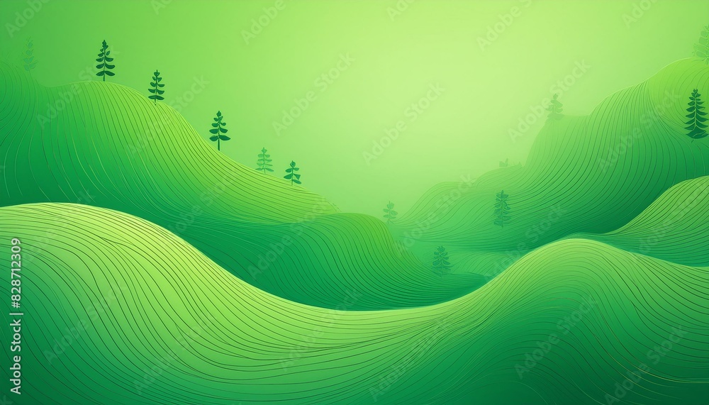 Green gradient background with blur effect, light green and dark green color, flat design