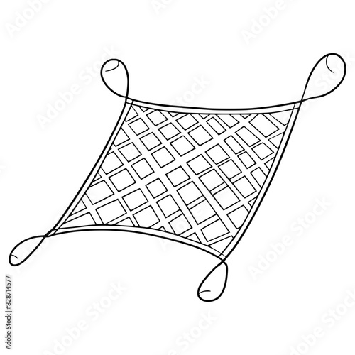 fishing net illustration hand drawn outline vector