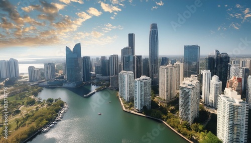 city skyline at sunset