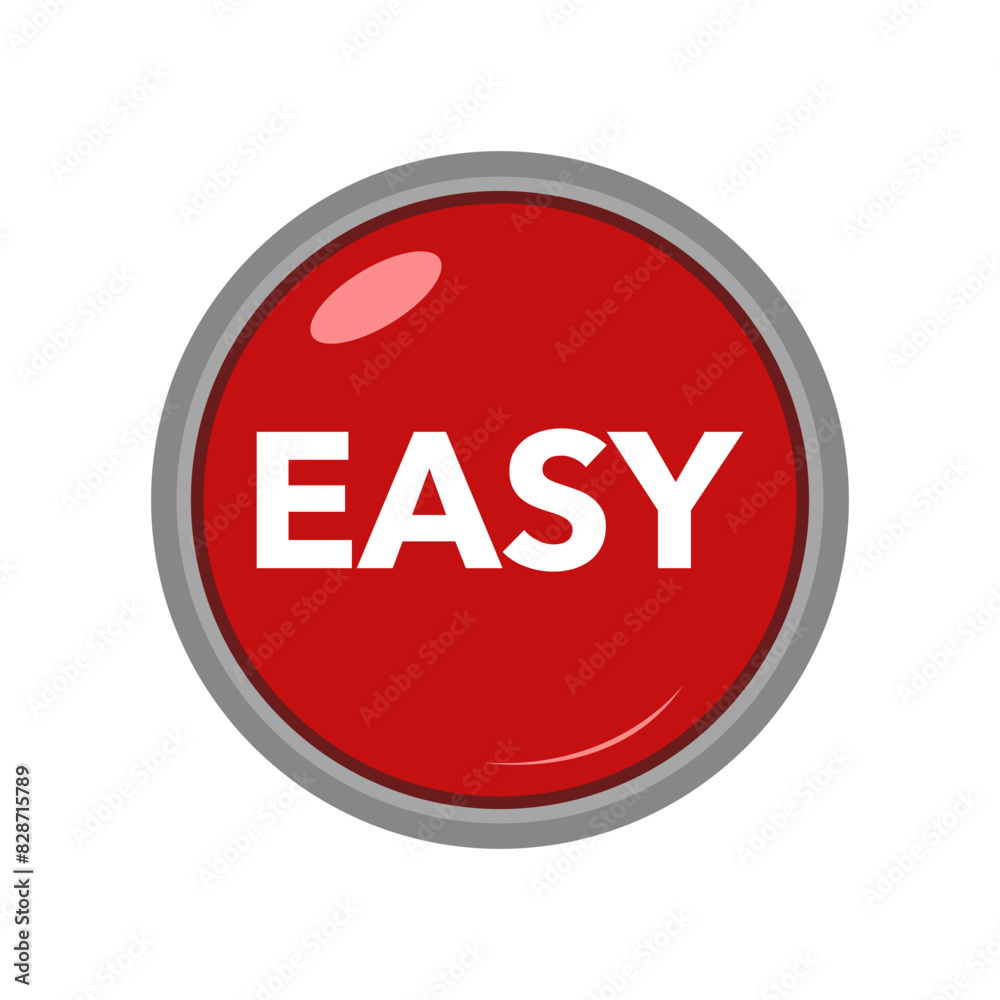 Red easy internet button on white background. Red easy internet button on white background.