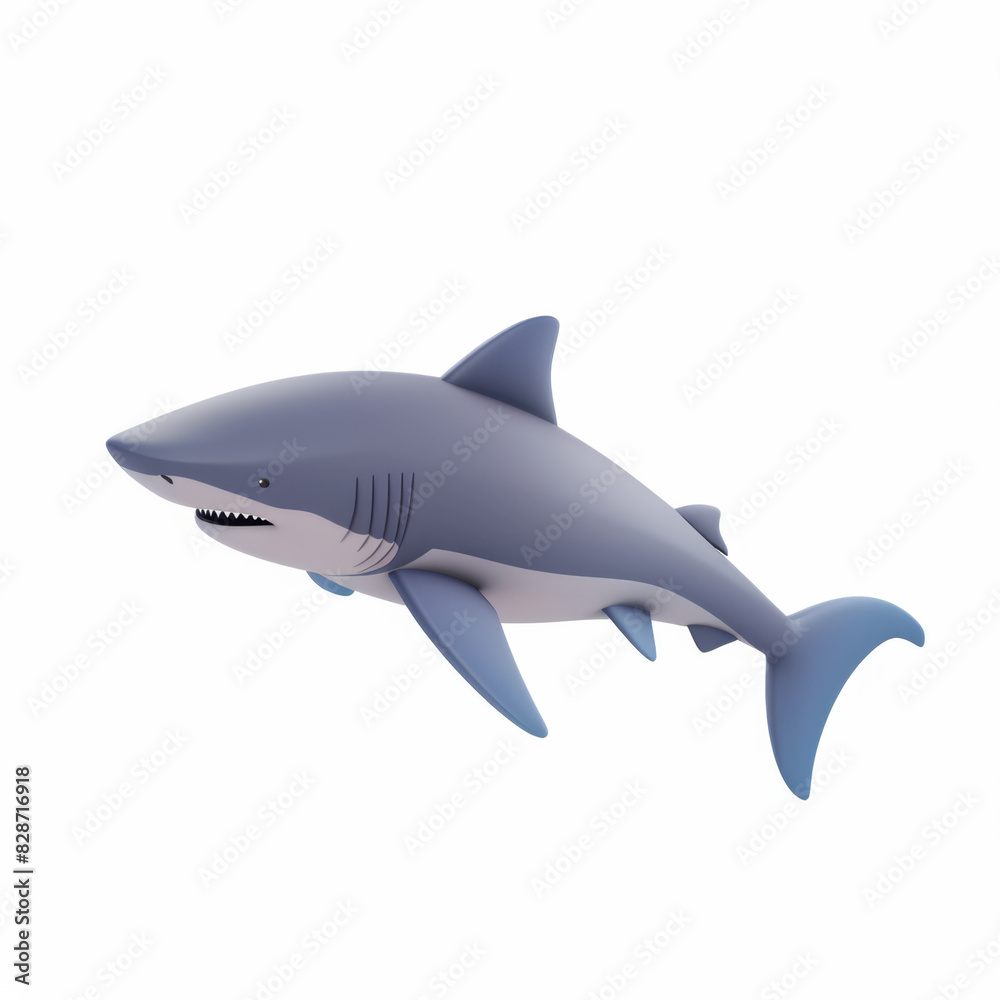 Fototapeta premium shark icon in 3D style on a white background