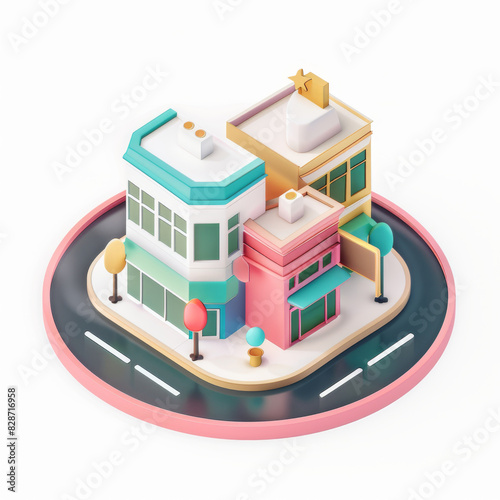shopping mall icon in 3D style on a white background © Olya Fedorova