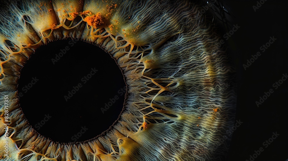 High resolution anatomy of the human eye highlighting the iris and ...