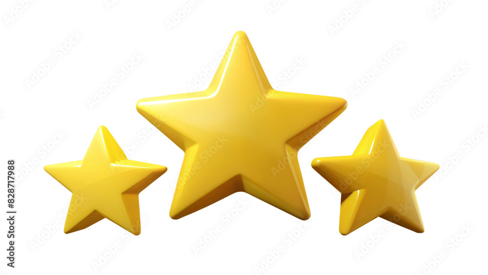 A shiny gold 3D star floats against a crisp white background A shiny gold 3D star floats against a crisp white background
