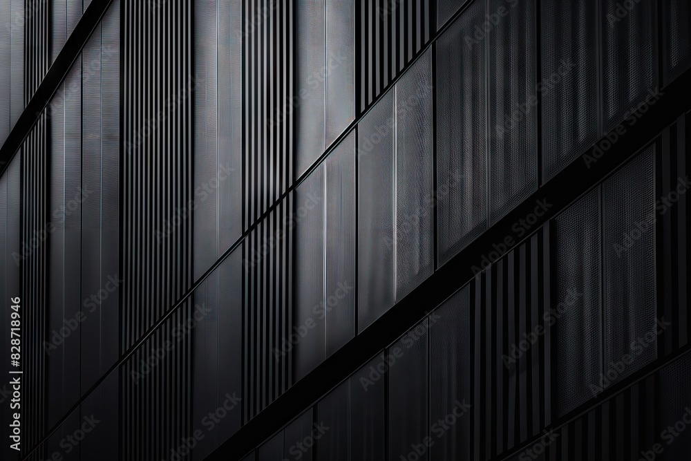 Black steel Facade Modern Building Exterior Architecture details Black steel Facade Modern Building Exterior Architecture details