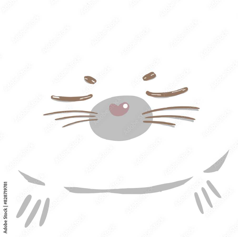 Cute white seal with Red ball Cute white seal with Red ball