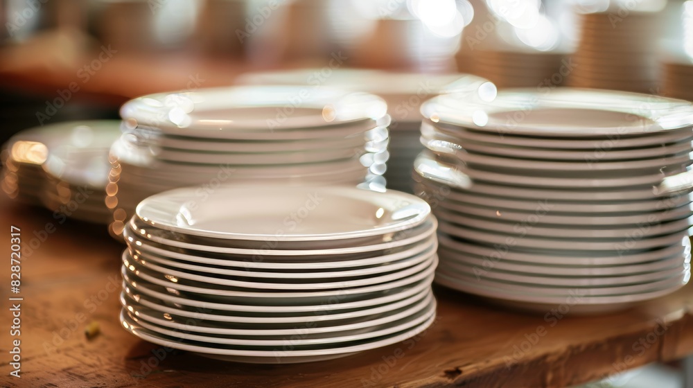 Clean Plates Ready for Use on a Table Generative AI Clean Plates Ready for Use on a Table Generative AI