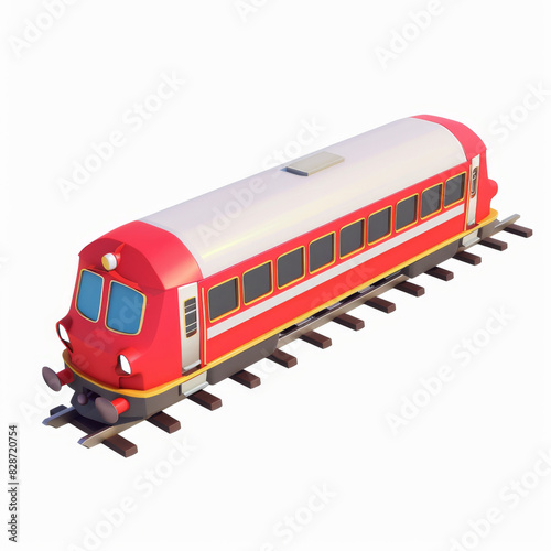 locomotive icon in 3D style on a white background