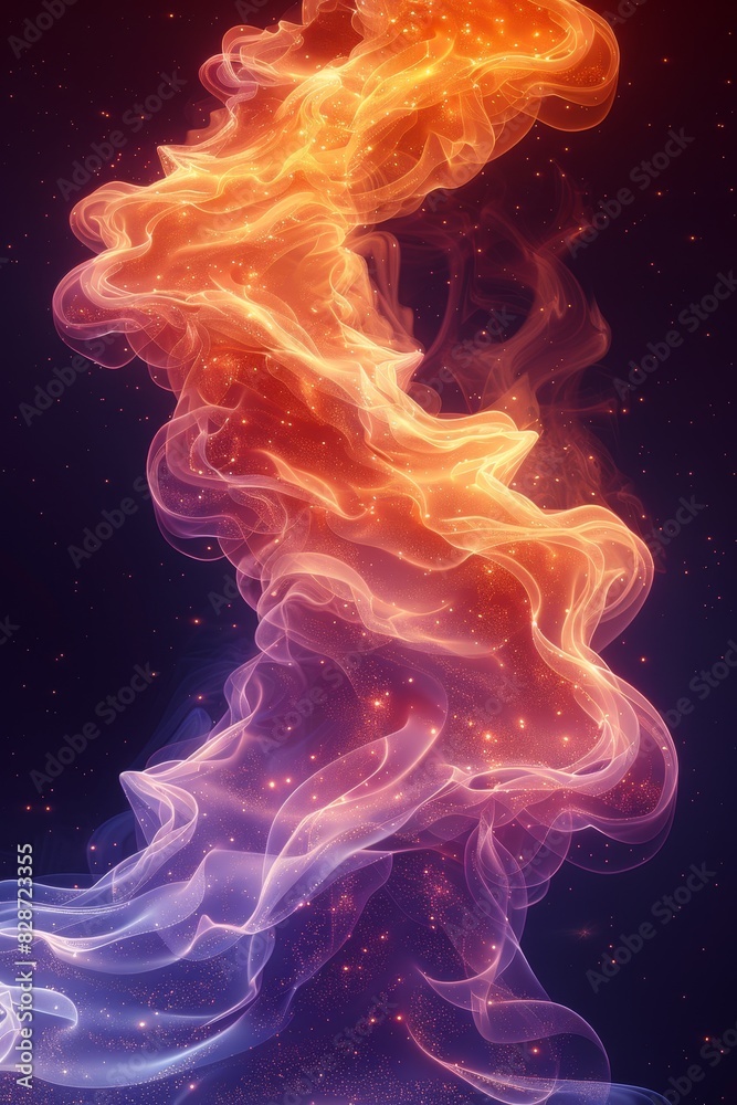 Obraz premium Vibrant Swirl of Smoke on Black Background