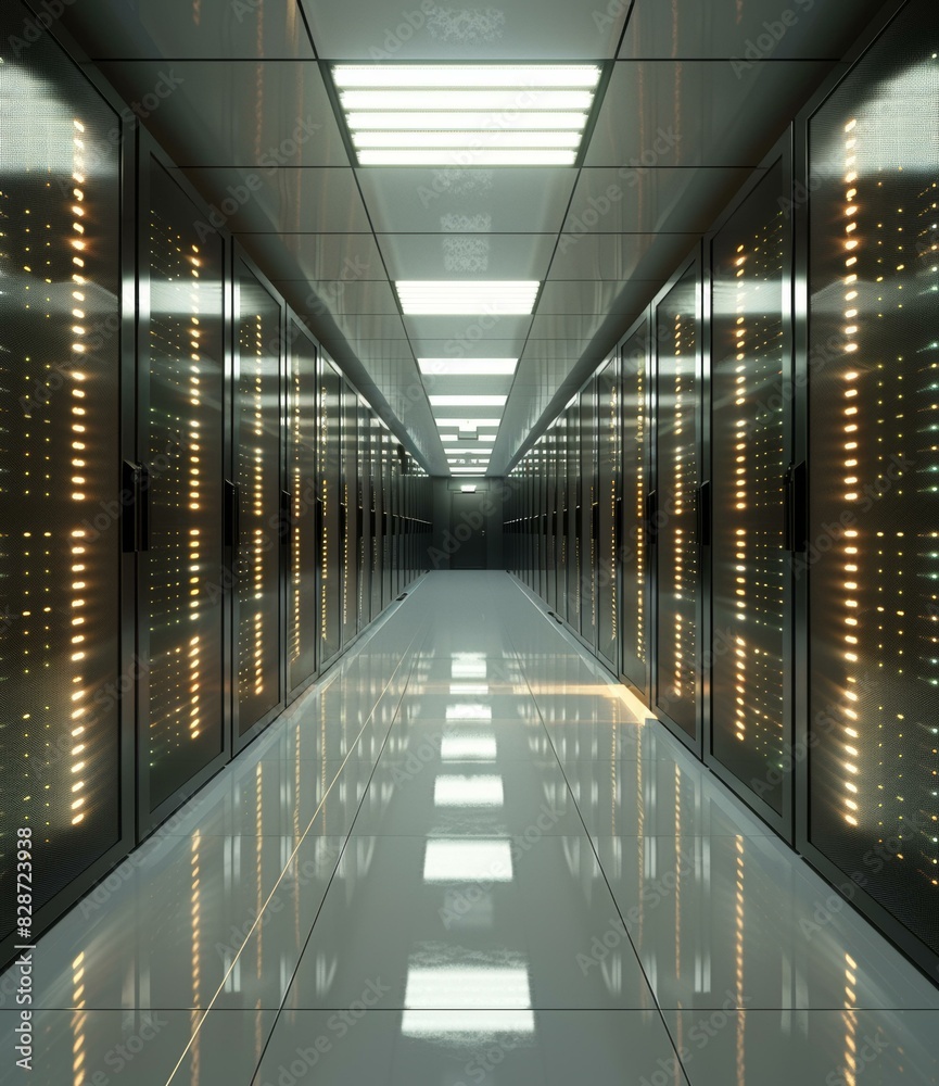Fototapeta premium Server Room Corridor Interior Design