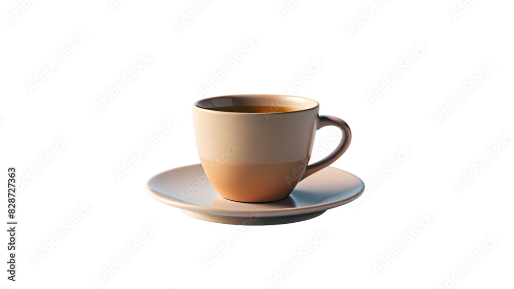 Isolated ceramic coffee cup with a handle, perfect for showcasing a hot beverage Isolated ceramic coffee cup with a handle, perfect for showcasing a hot beverage