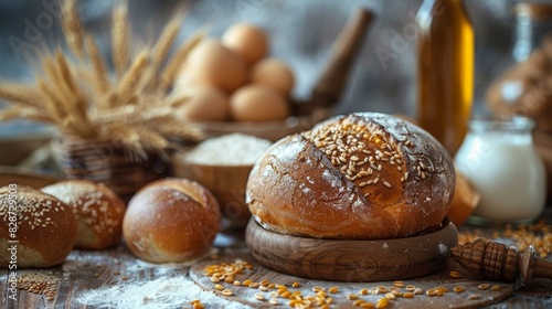 religious food customs, symbols of wheat and dairy on the shavuot table hold significant cultural value, reflecting tradition and history photo
