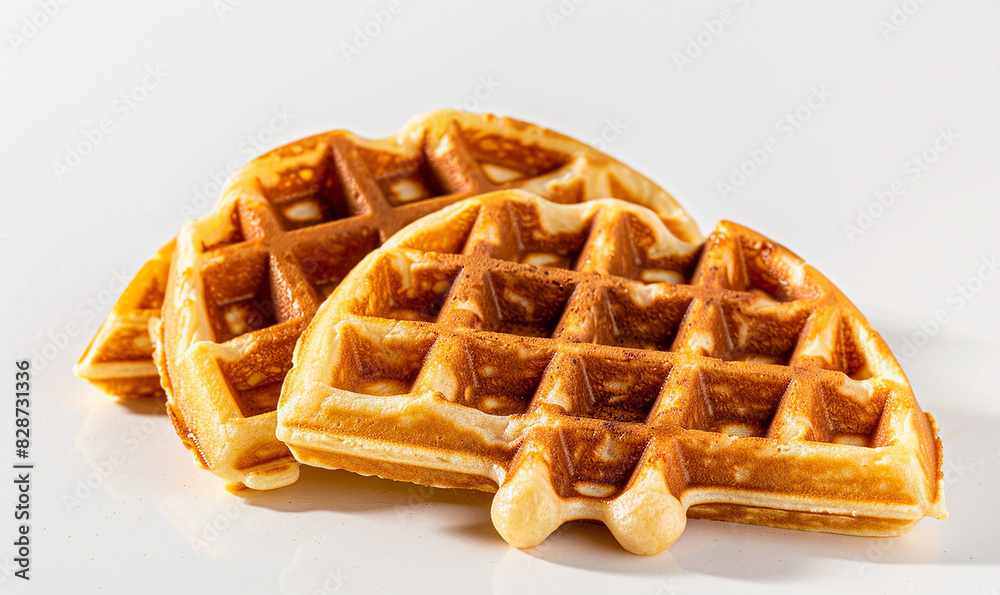 isolated golden brown waffles on a white background isolated golden brown waffles on a white background