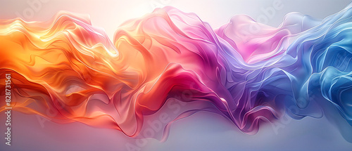 Abstract Flowing Fabric in Vibrant Hues: A captivating abstract image featuring flowing, colorful fabric, evoking a sense of movement, energy, and ethereal beauty. The vibrant hues of orange, pink