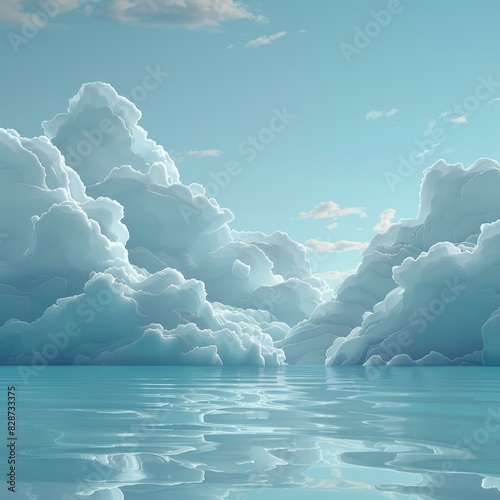 Majestic Icebergs in the Ocean photo