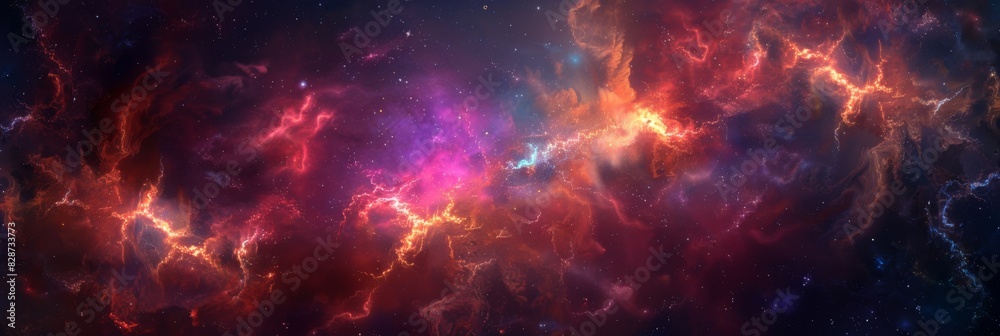 Fototapeta premium Cosmos background with stardust, nebula and stars. Galaxy backdrop. Infinite universe, milky way