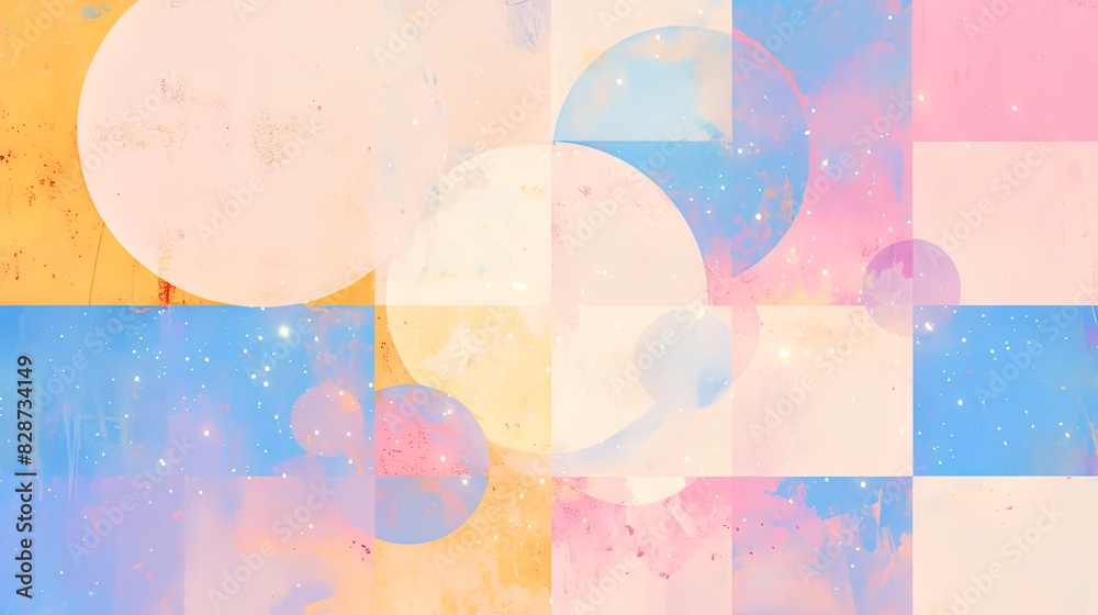 Abstract geometric figure composition background design, three-dimensional texture circular square pattern material
