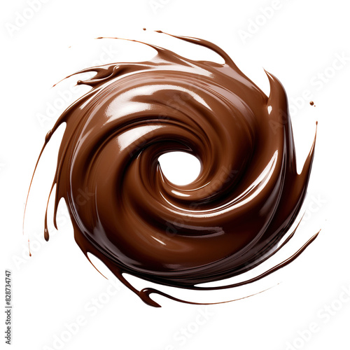 Top view of Chocolate swirl isolated on white background