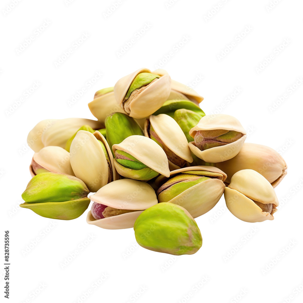 Unshelled pistachios isolated on white background Unshelled pistachios isolated on white background