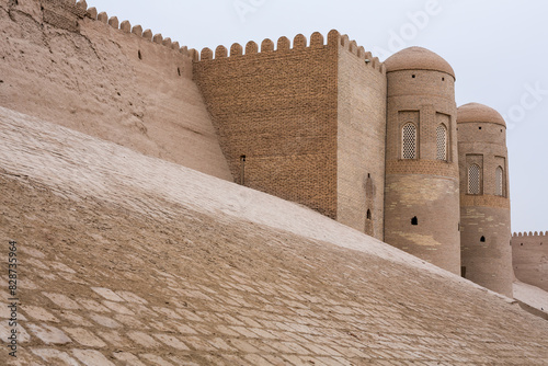 City walls of the ancient city of Khiva photo