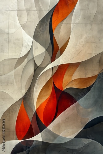 Wallpaper Mural Red and Black Abstract Design Painting Torontodigital.ca