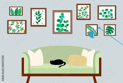 植物アートのある部屋ポストカード