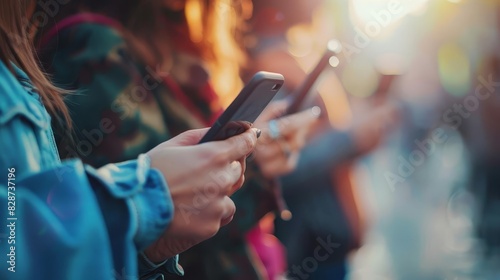 closeup of hands holding smartphones symbolizing social media addiction among millennials lifestyle photography