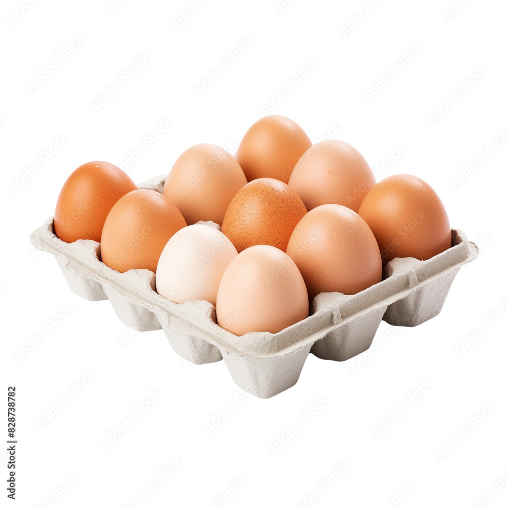 Eggs in carton isolated on white background Eggs in carton isolated on white background