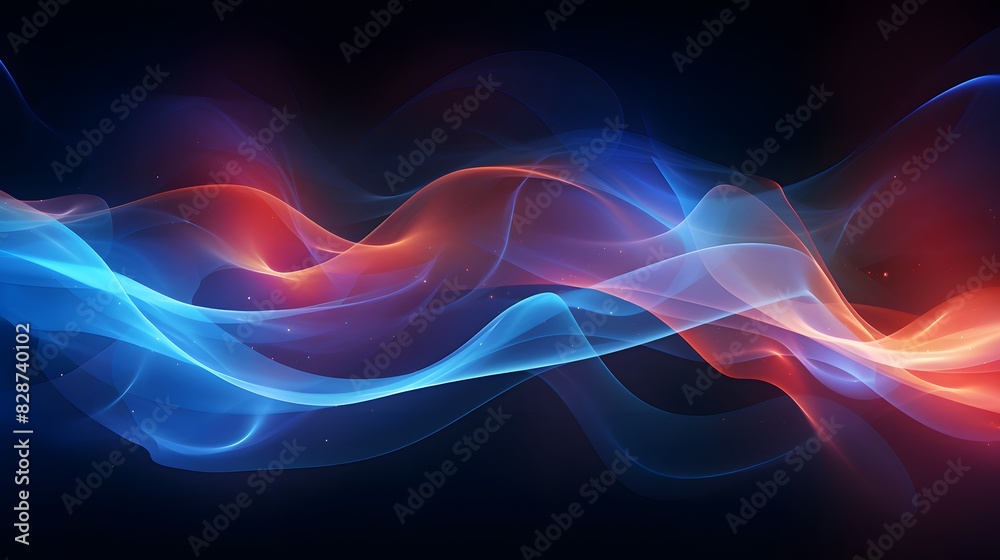 Two intertwined red and blue flames background. Digital art illustration. Generative AI. Two intertwined red and blue flames background. Digital art illustration. Generative AI.