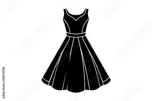 A line dress vector silhouette illustration